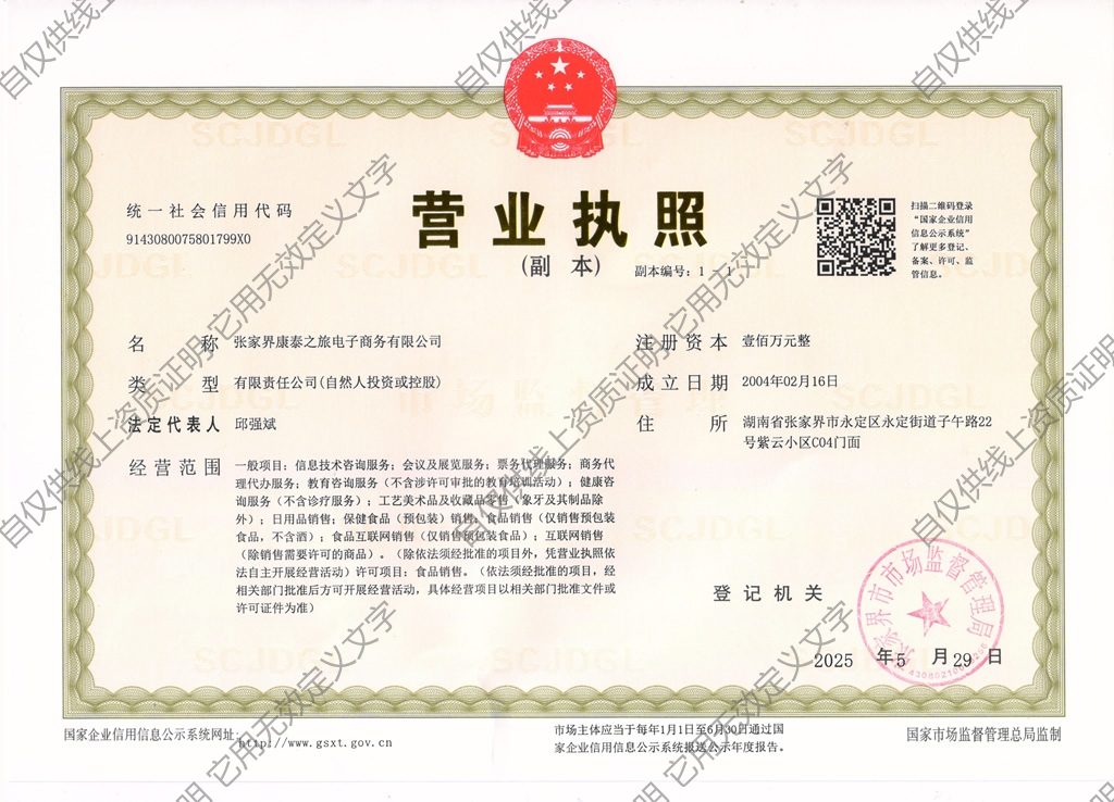 营业执照（康泰之旅）
