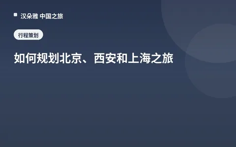 如何规划北京、西安和上海之旅