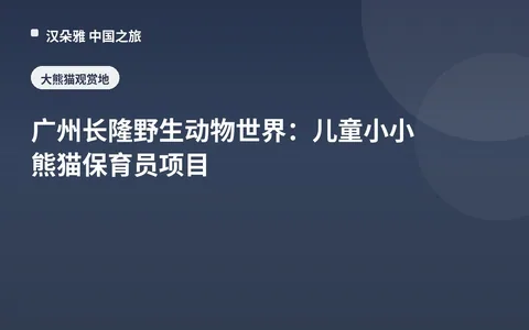 广州长隆野生动物世界：儿童小小熊猫保育员项目