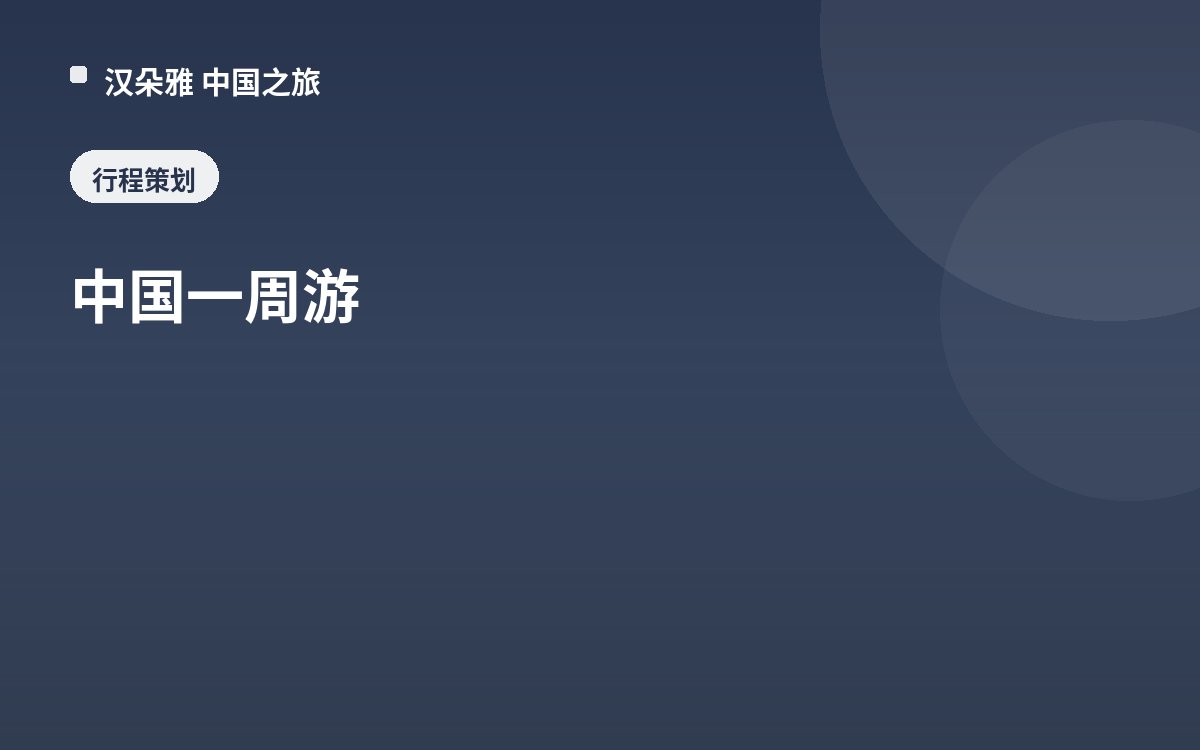 中国一周游